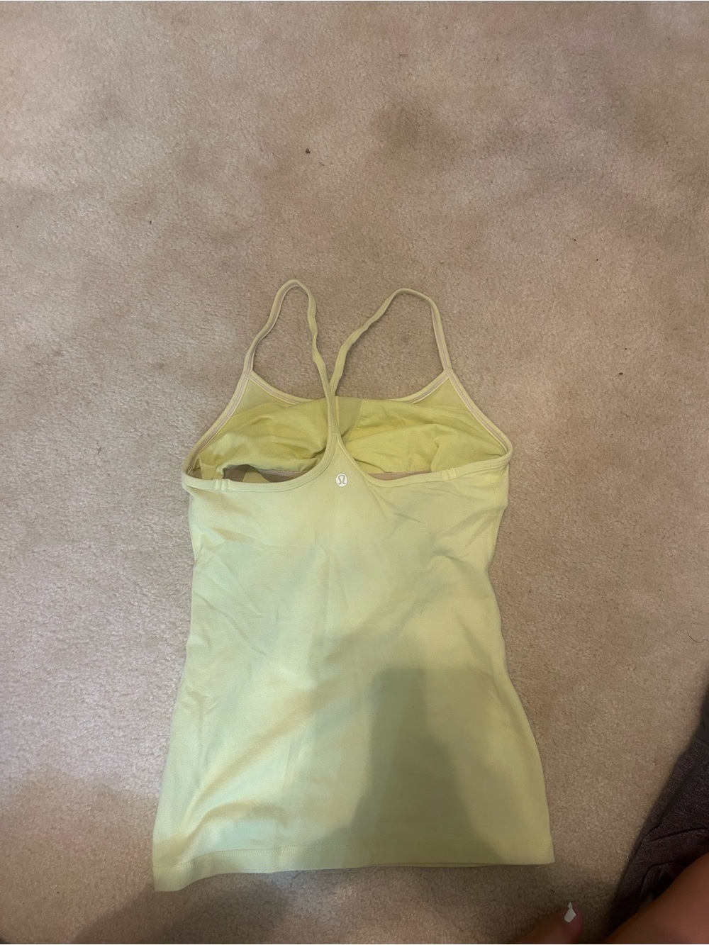 lululemon athletica Pale Yellow Built-In Bra Tank